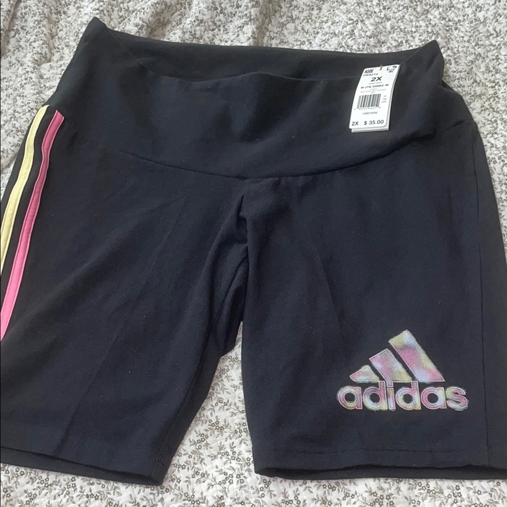 Adidas Black and Pink Athletic Shorts Performance Fit